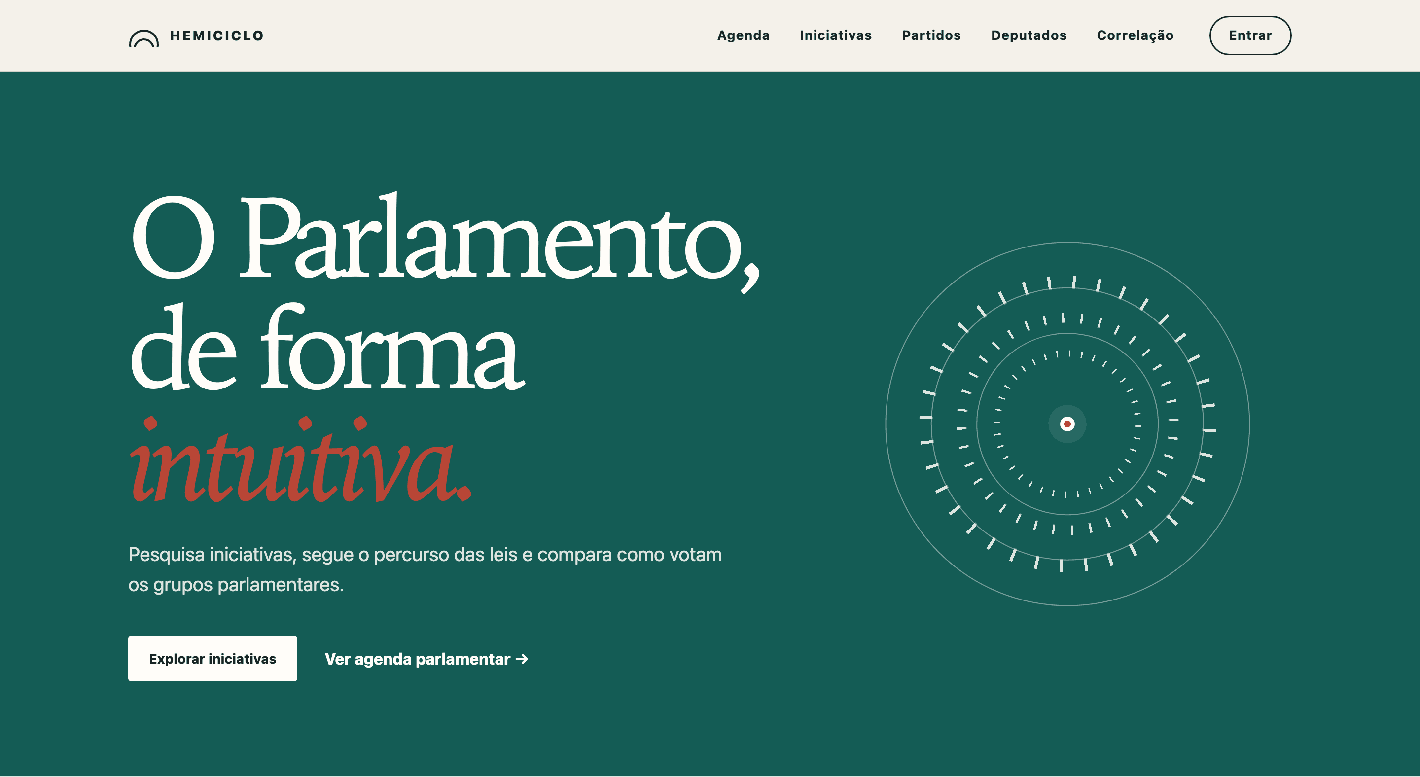 Hemiciclo landing page